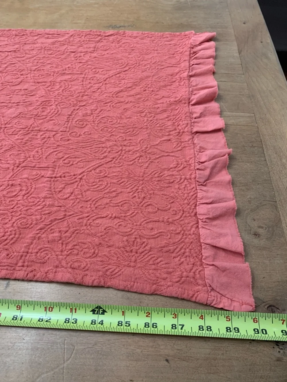 Boho Salmon Colored Table Runner - 90” X 20”